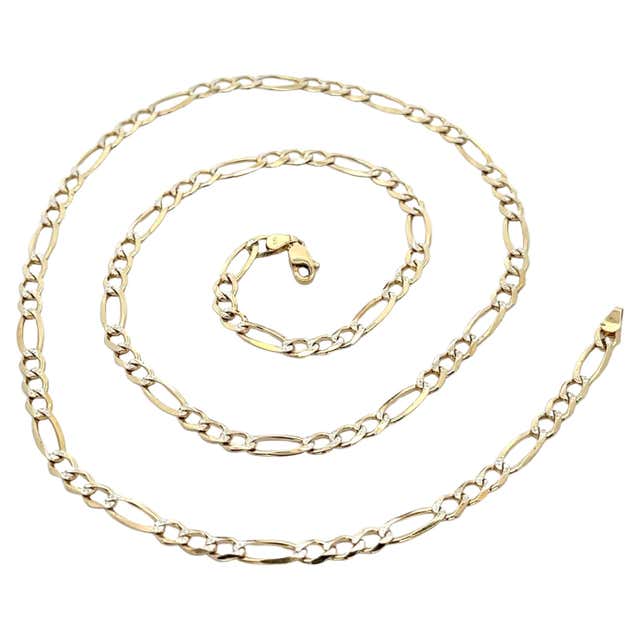 Classic Italian 14k Solid Yellow Gold 25" 3.5mm Long Figaro Link Chain