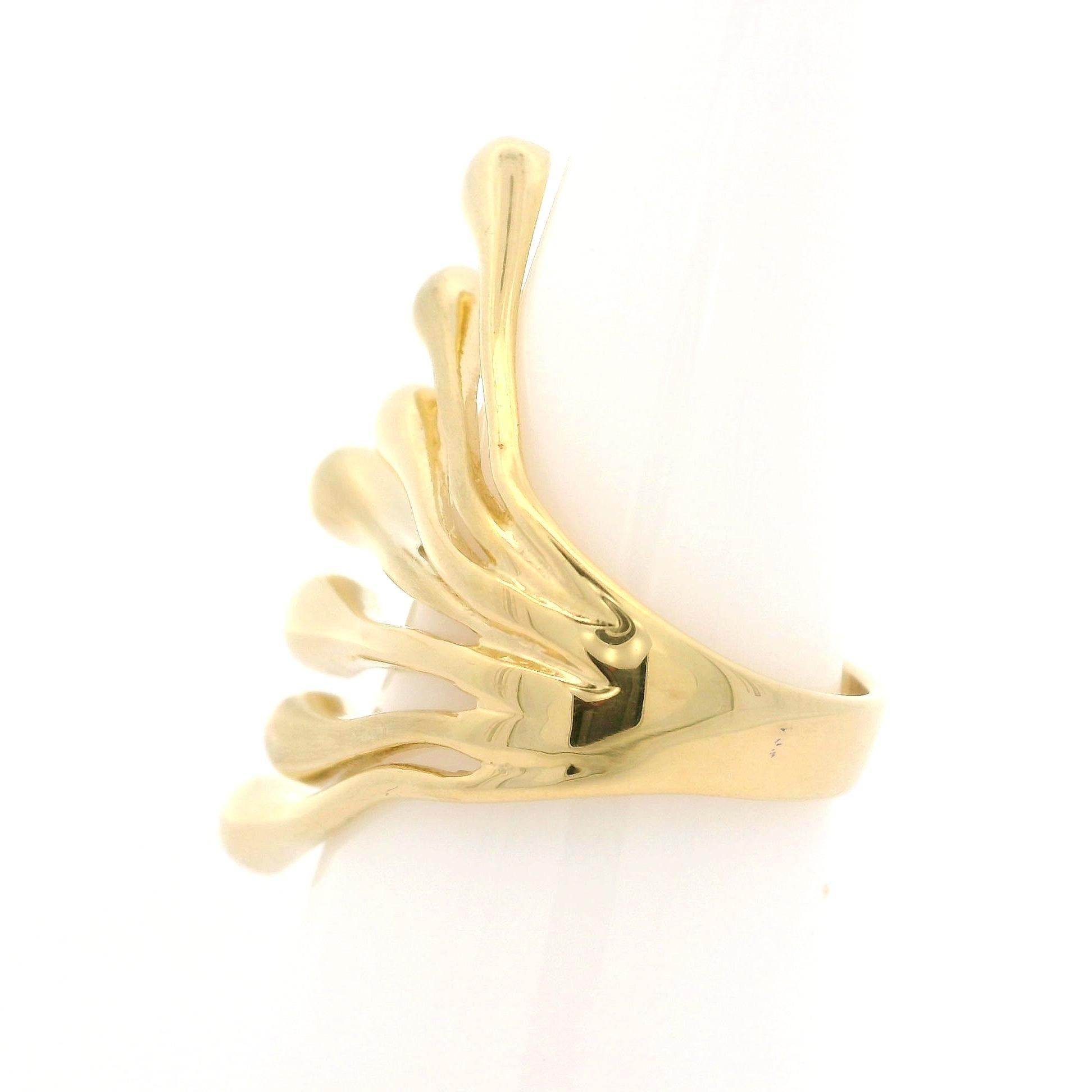 Material: Solid 14k Yellow Gold
Weight: 6.27 Grams
Ring Size: 6.5 (Fitted on a finger. We can custom size this ring.)
Ring Width: 30.7mm (1.2