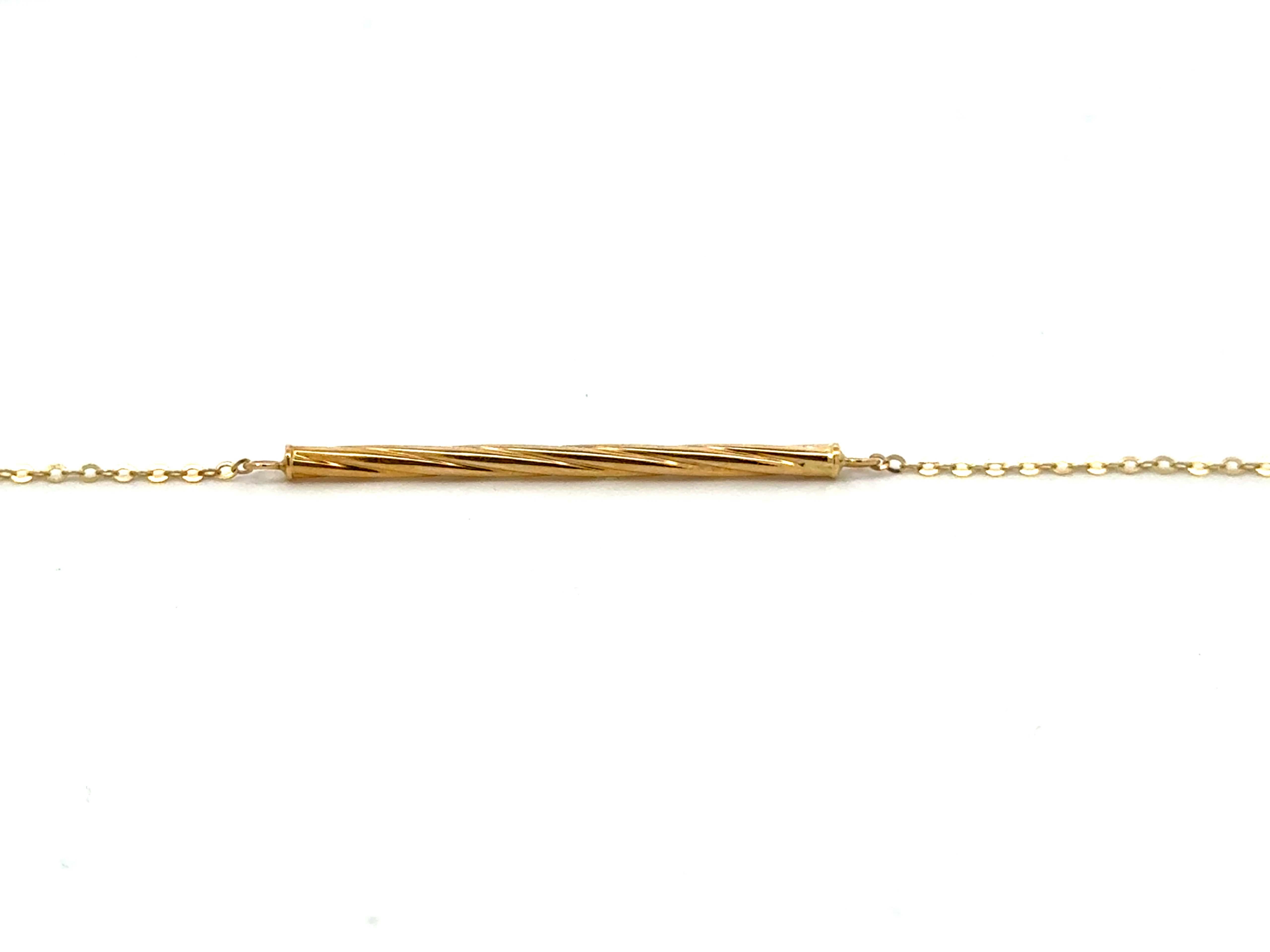 Massives 14k Gelbgold Bar Link Armband (Moderne)