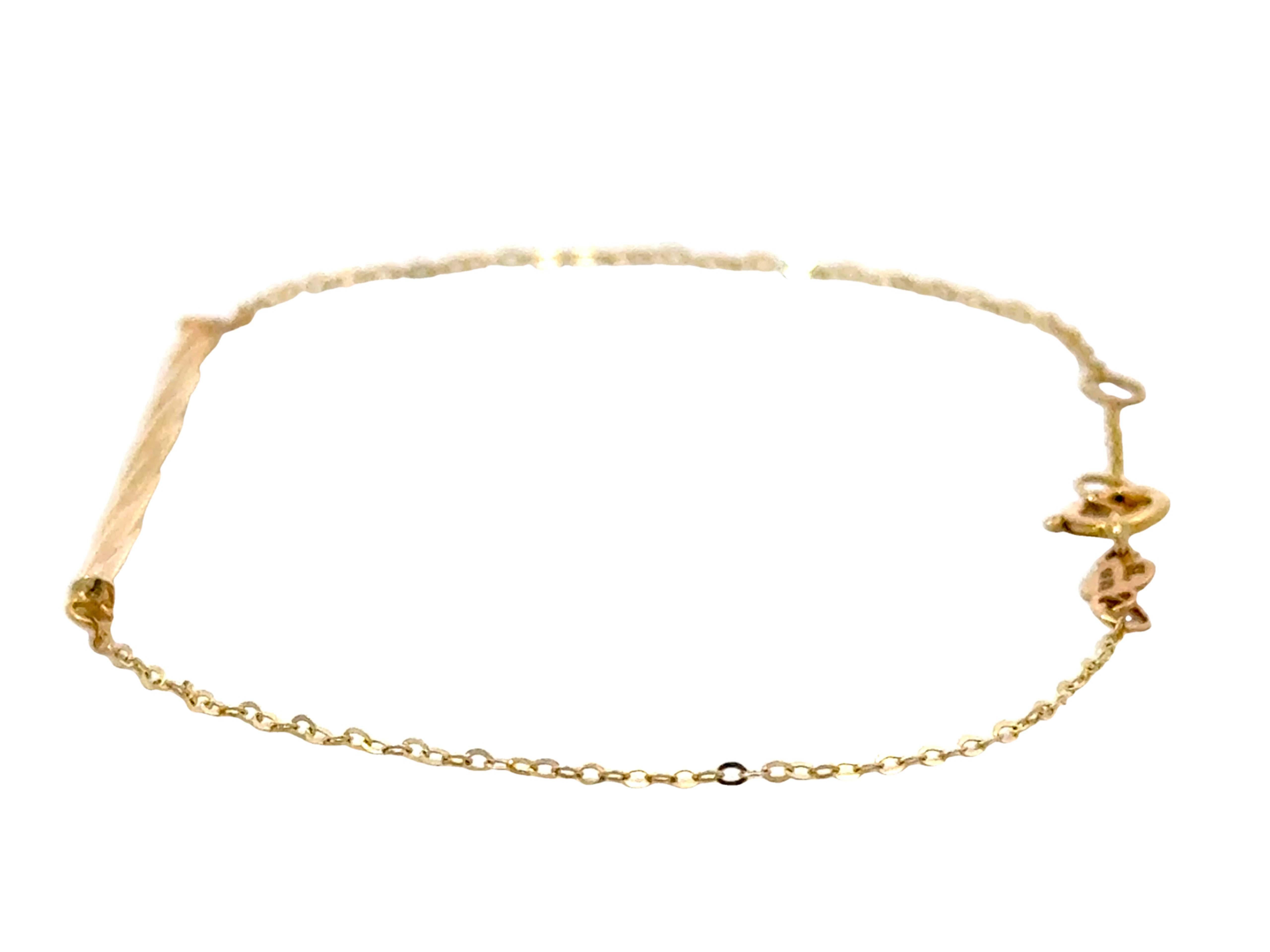 Massives 14k Gelbgold Bar Link Armband Damen