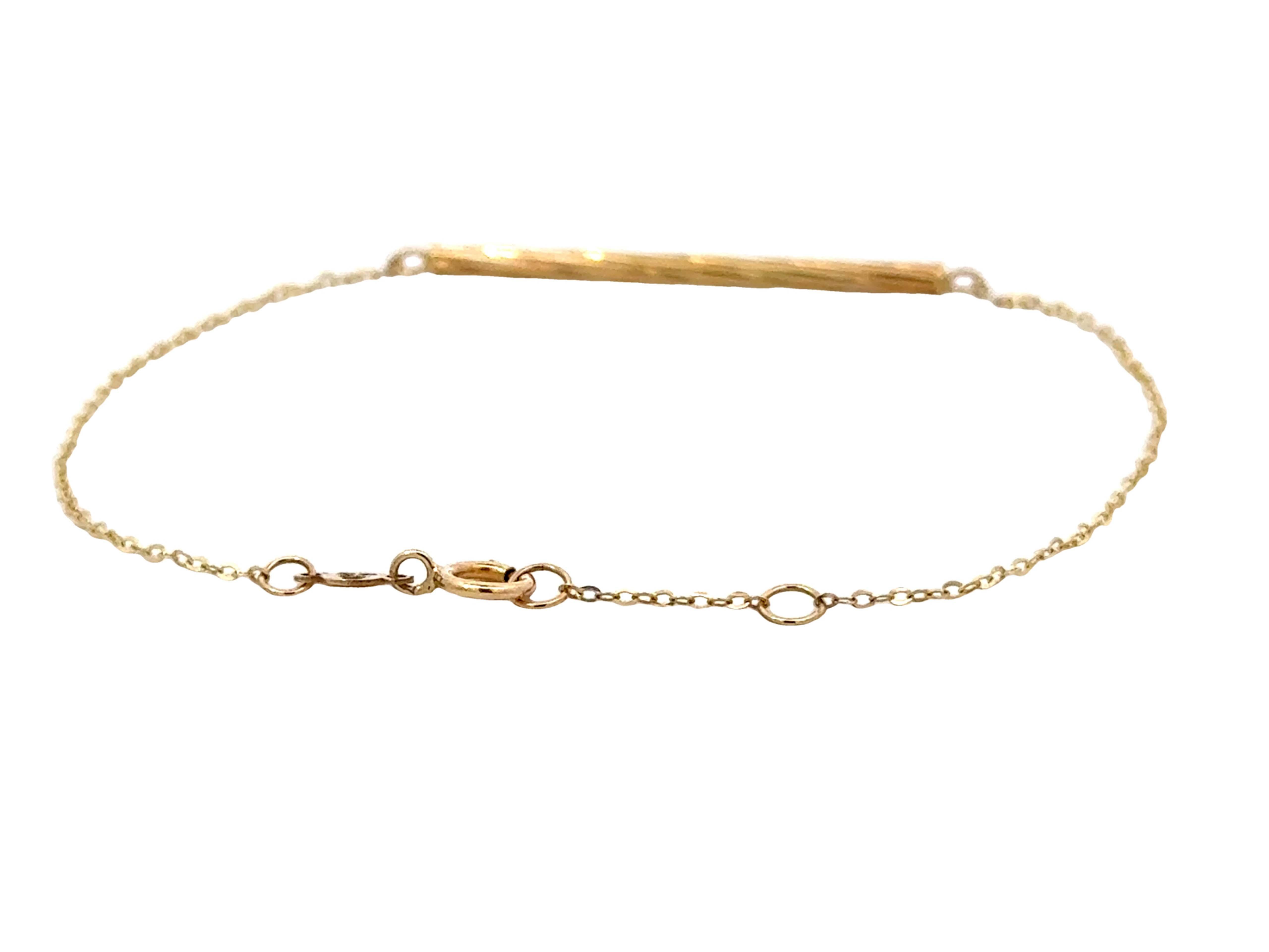 Massives 14k Gelbgold Bar Link Armband 1