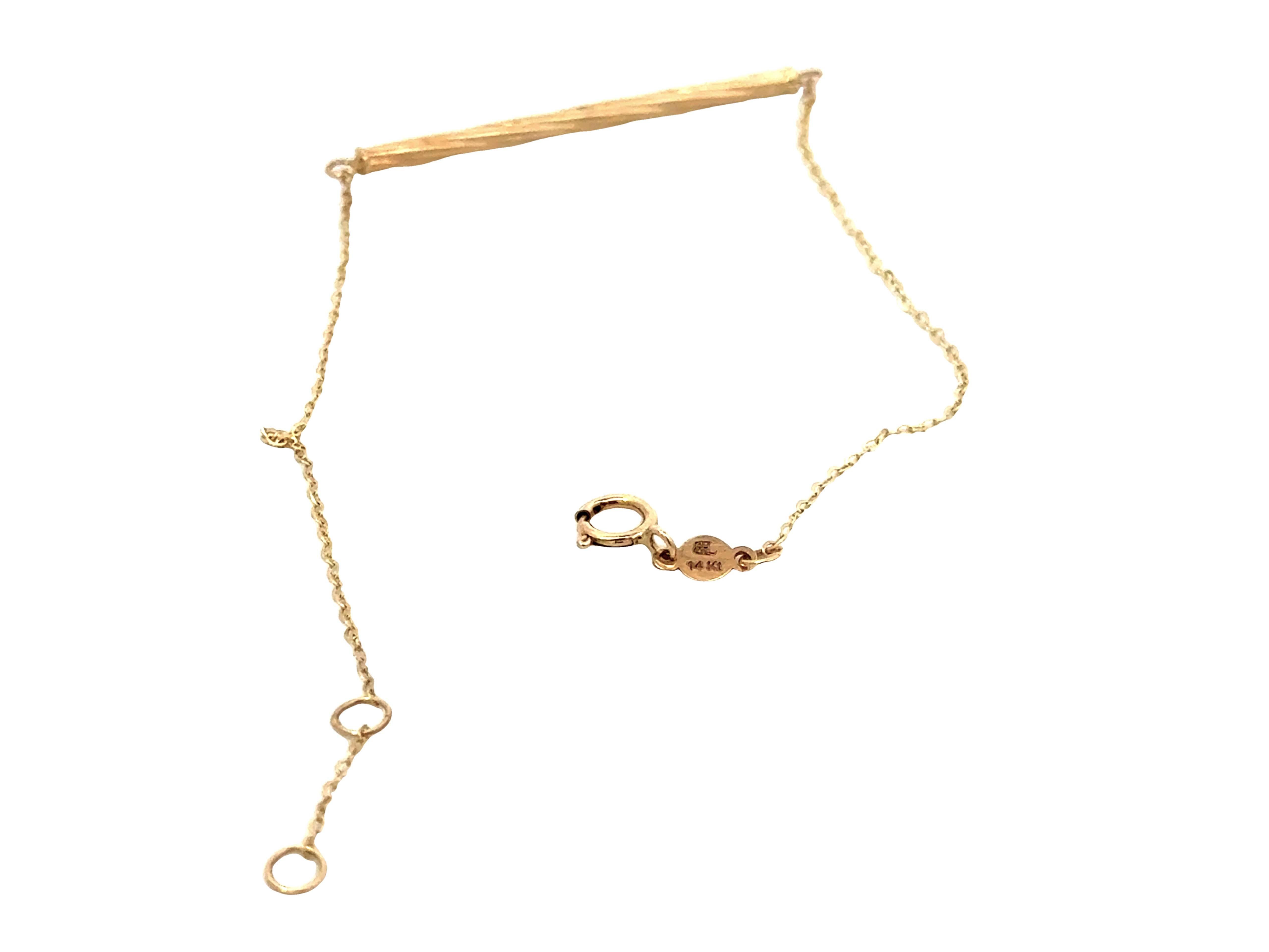 Massives 14k Gelbgold Bar Link Armband 2