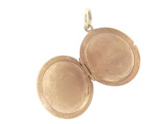 Solid 14k Yellow Gold Circle Round Dual Side Fluted Brilliant Locket Pendant