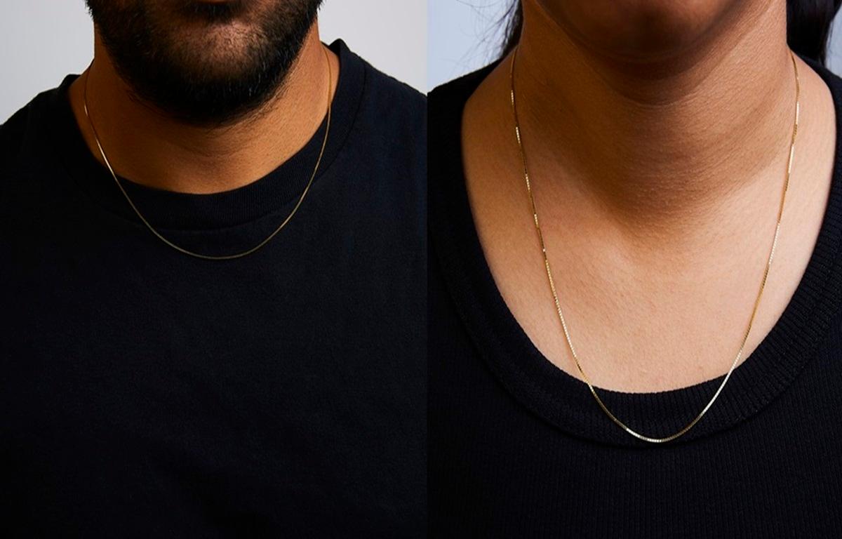 Collier de chaîne classique en or jaune 14K massif Chaîne unisexe - Taille 16 pouces en vente 1