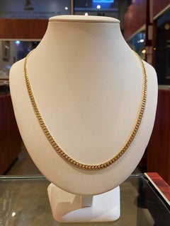 Herrenkette aus massivem 14-karätigem Gelbgold mit Panzergliedern, 28,5 g, 55,5 cm – 21,8" Neu