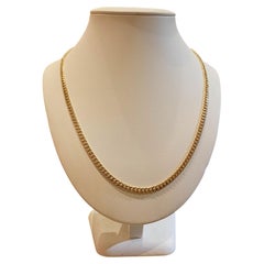 Herrenkette aus massivem 14-karätigem Gelbgold mit Panzergliedern, 28,5 g, 55,5 cm – 21,8" Neu
