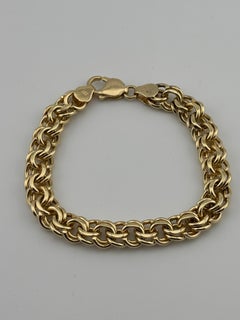 Solid 14k Yellow Gold Double Link Bracelet