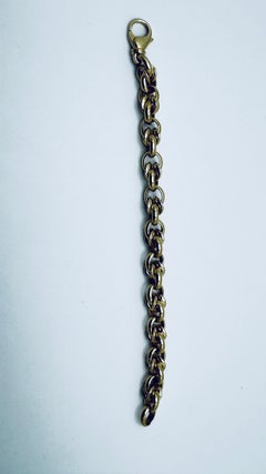 Solid 14K Yellow Gold Double-Linked Cable Chain Bracelet 9.5mm – 46.7g