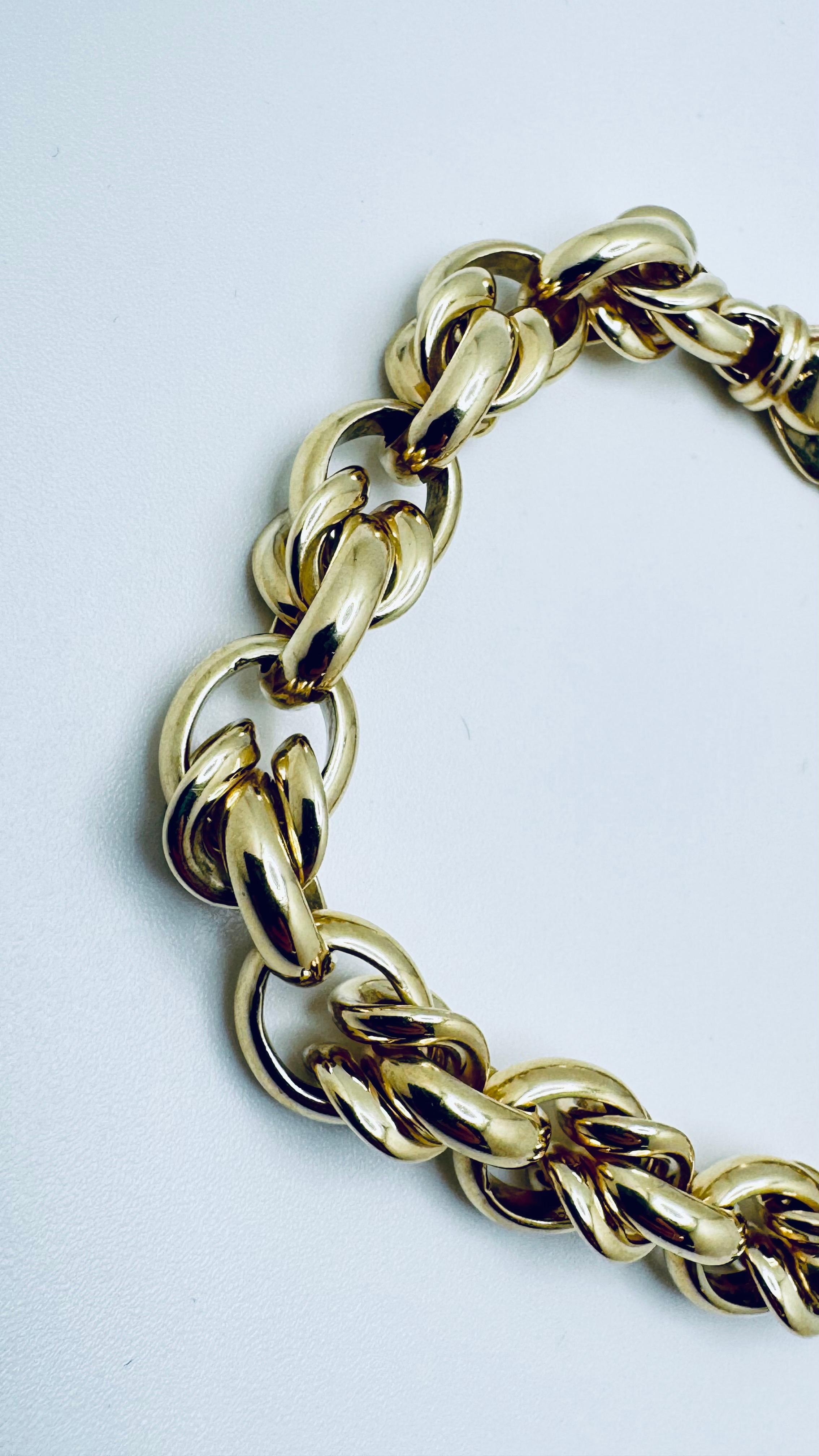 Solid 14k Yellow Gold Double-linked Cable Chain B… - image 3