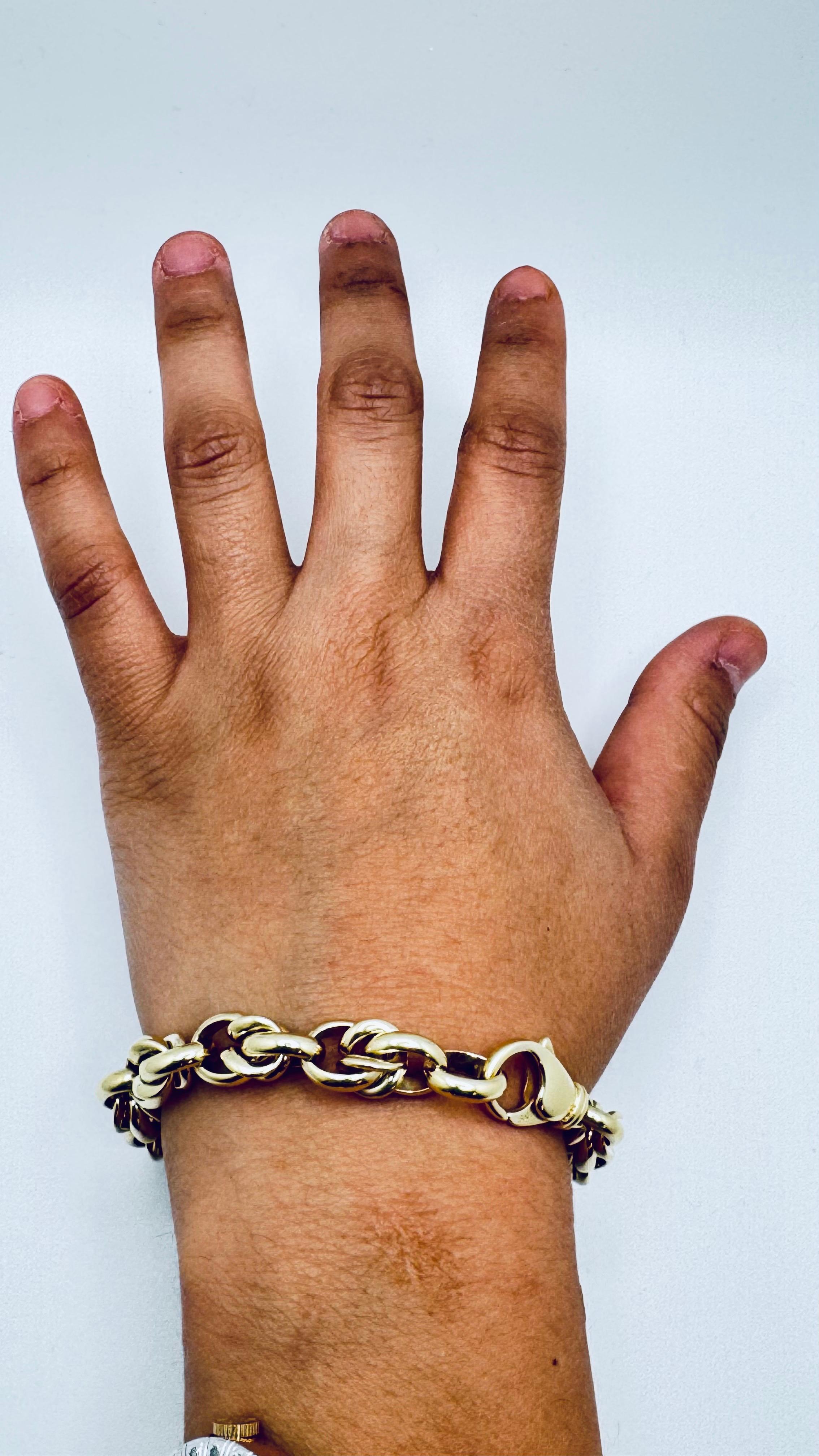 Solid 14k Yellow Gold Double-linked Cable Chain B… - image 4