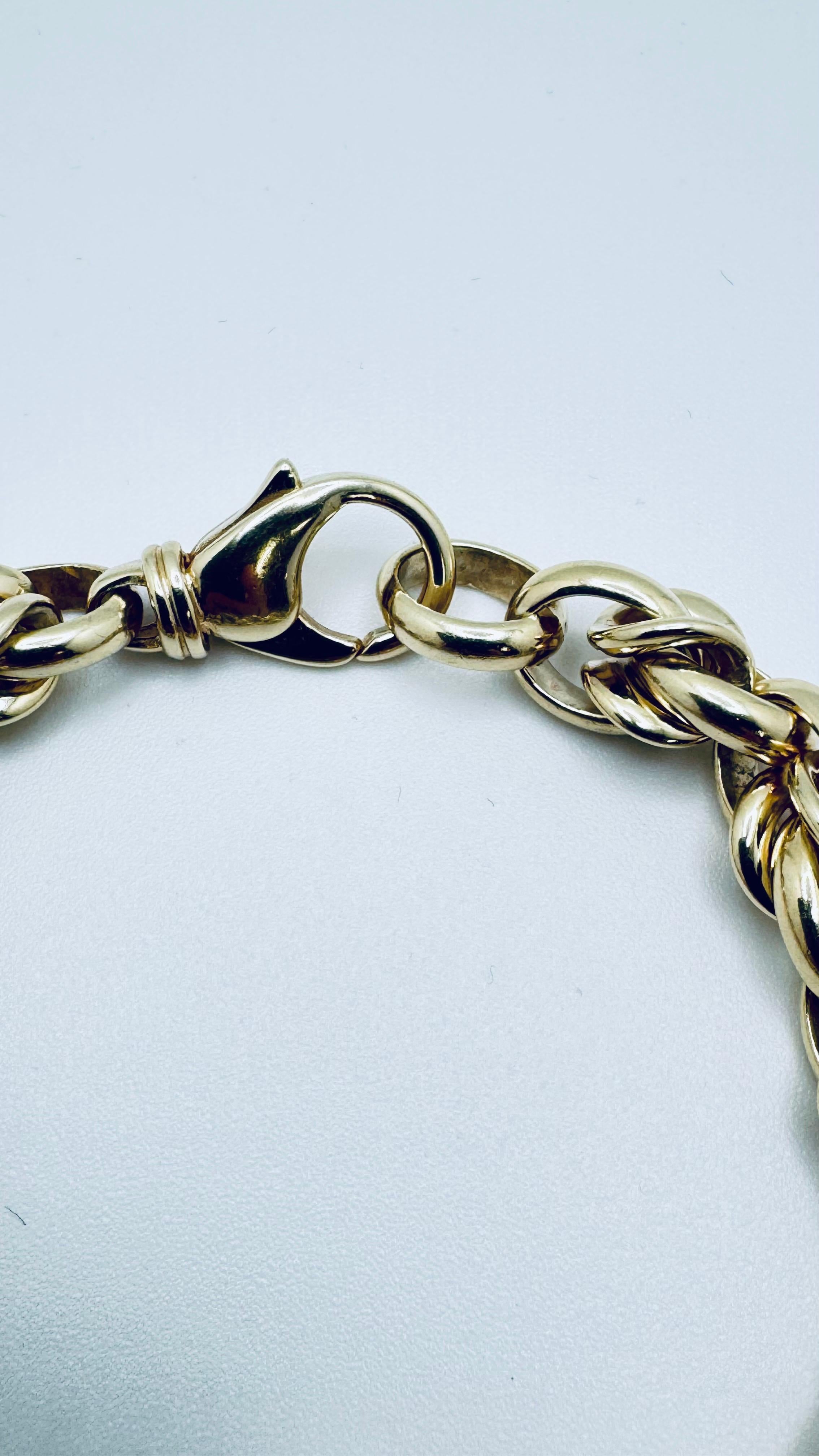 Solid 14k Yellow Gold Double-linked Cable Chain B… - image 5