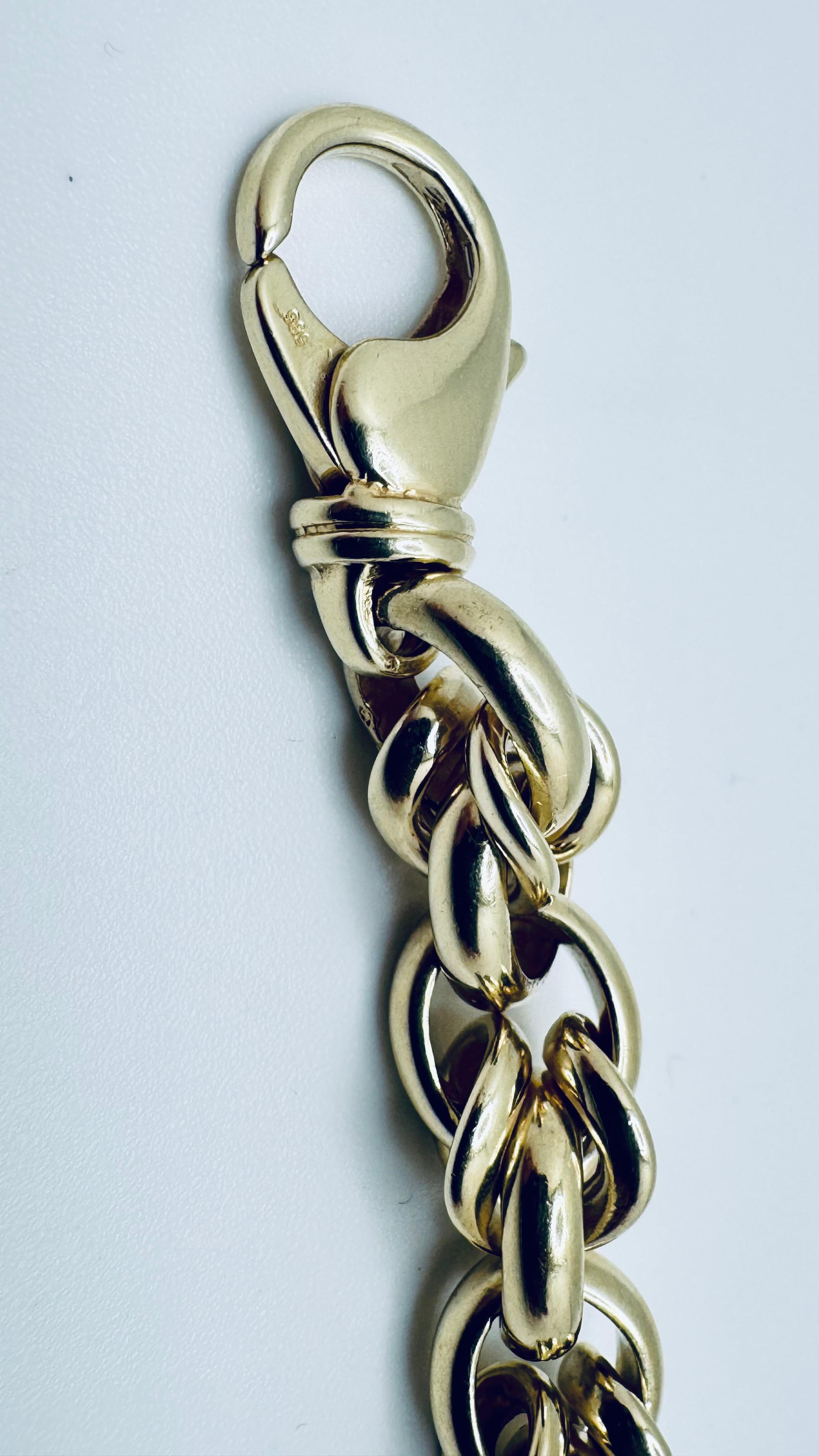 Solid 14k Yellow Gold Double-linked Cable Chain B… - image 6