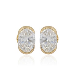 Orecchino in oro giallo massiccio 14k Orecchino con diamante coltivato in laboratorio Orecchino piccolo Regalo Gioielli