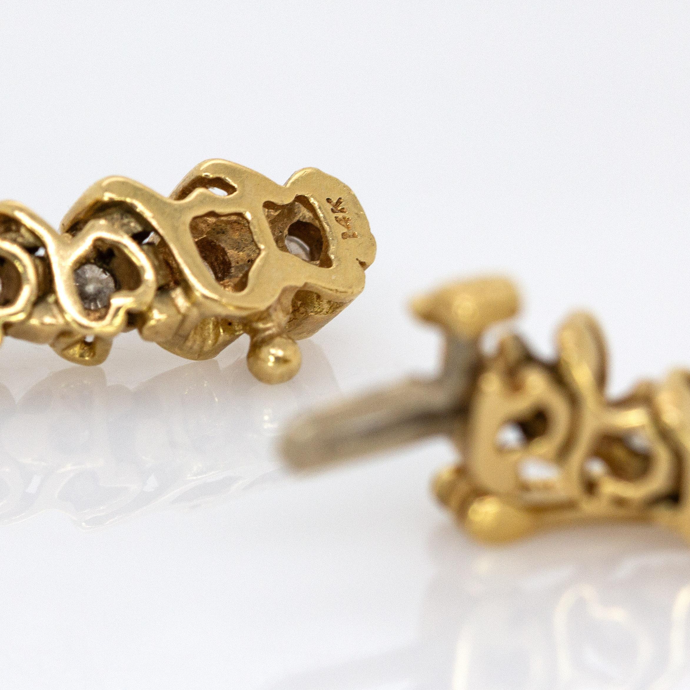 Bracciale da tennis in oro giallo massiccio 14K con diamanti naturali  Chiusura a scatola chiusa in vendita 1