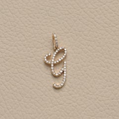 Anhänger mit dem Buchstaben „G“ aus massivem 14-karätigem Gelbgold, mit einem natürlichen Diamanten – Schmuckstück in Form des Buchstabens „G“ mit Charme