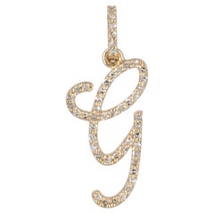 Anhänger mit dem Buchstaben „G“ aus massivem 14-karätigem Gelbgold, mit einem natürlichen Diamanten – Schmuckstück in Form des Buchstabens „G“ mit Charme