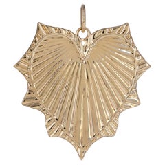 Solid 14k Yellow Gold Heart Love Charm Pendant Handmade Fine Jewelry