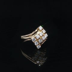 Solid 14k Yellow Gold High Quality .50ctw Diamond Bypass Look Ring