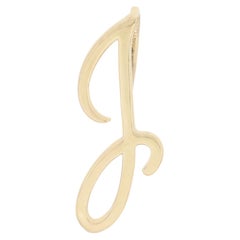 Solid 14k Yellow Gold J Initial Pendant Back Loop Handmade Fine Jewelry