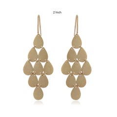 Solid 14k Yellow Gold Jewelry Classic Nine-Drop Chandelier Earrings Gift Jewelry