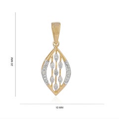 Solid 14k Yellow Gold Jewelry Natural Diamond Parallel Stroke Diamond Pendant