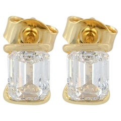 Orecchino con borchia in oro giallo massiccio 14k Lab Diamond Dainty Orecchino regalo per donne Gioielli