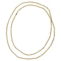 Collier long en or jaune 14K à maille biseautée de 36", avec chaîne à maillons en câble