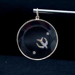 Solid 14k Yellow Gold Natural Diamond Crystal Gemstone Swallow Charm Pendant