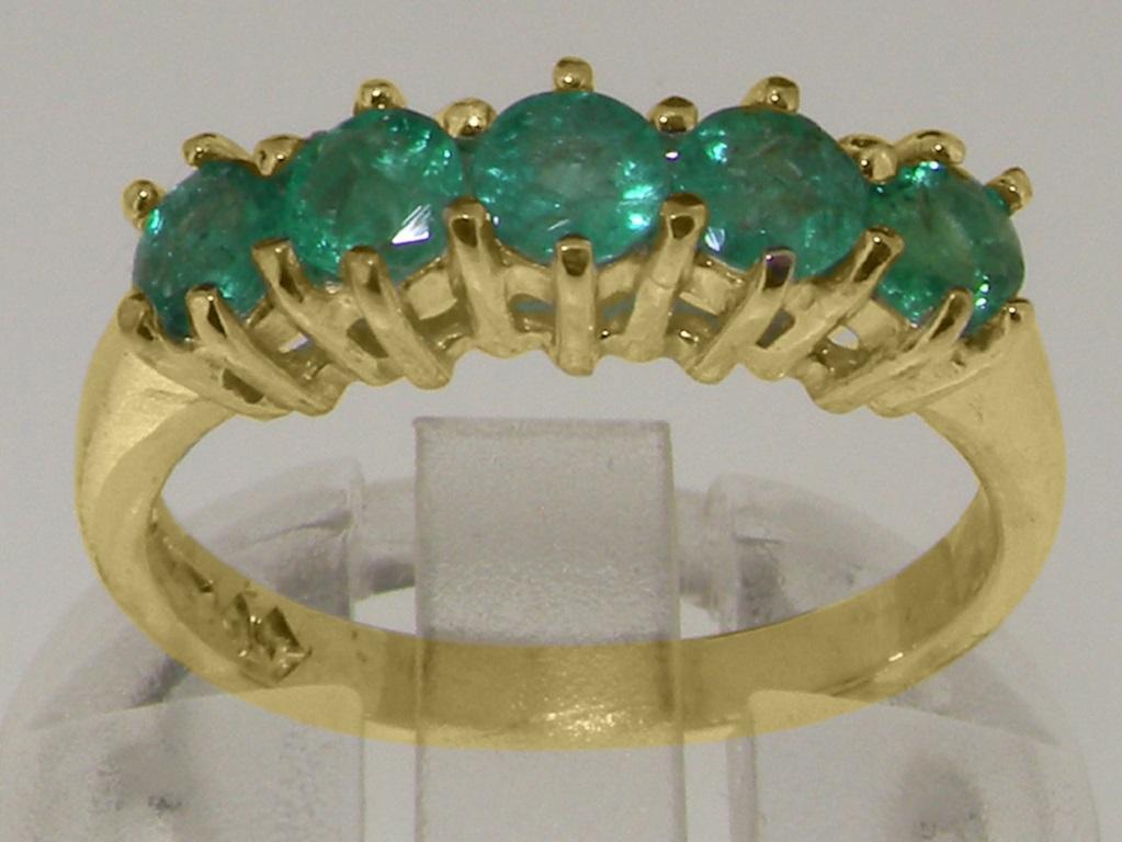 For Sale:  Solid 14k Yellow Gold Natural Emerald womens Eternity Ring Customizable 3