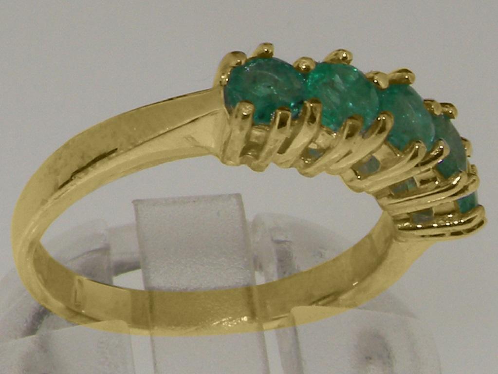 For Sale:  Solid 14k Yellow Gold Natural Emerald womens Eternity Ring Customizable 4