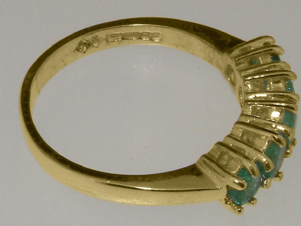 For Sale:  Solid 14k Yellow Gold Natural Emerald womens Eternity Ring Customizable 5