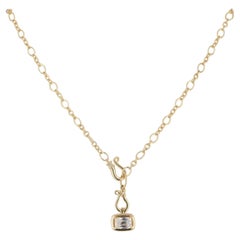 Solid 14K Yellow Gold Necklace Lab Grown Diamond Jewelry Wedding Gift