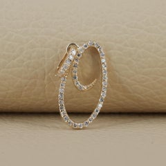 Solid 14k Yellow Gold O Initial Pendant Natural Diamond O Letter Charm Jewelry