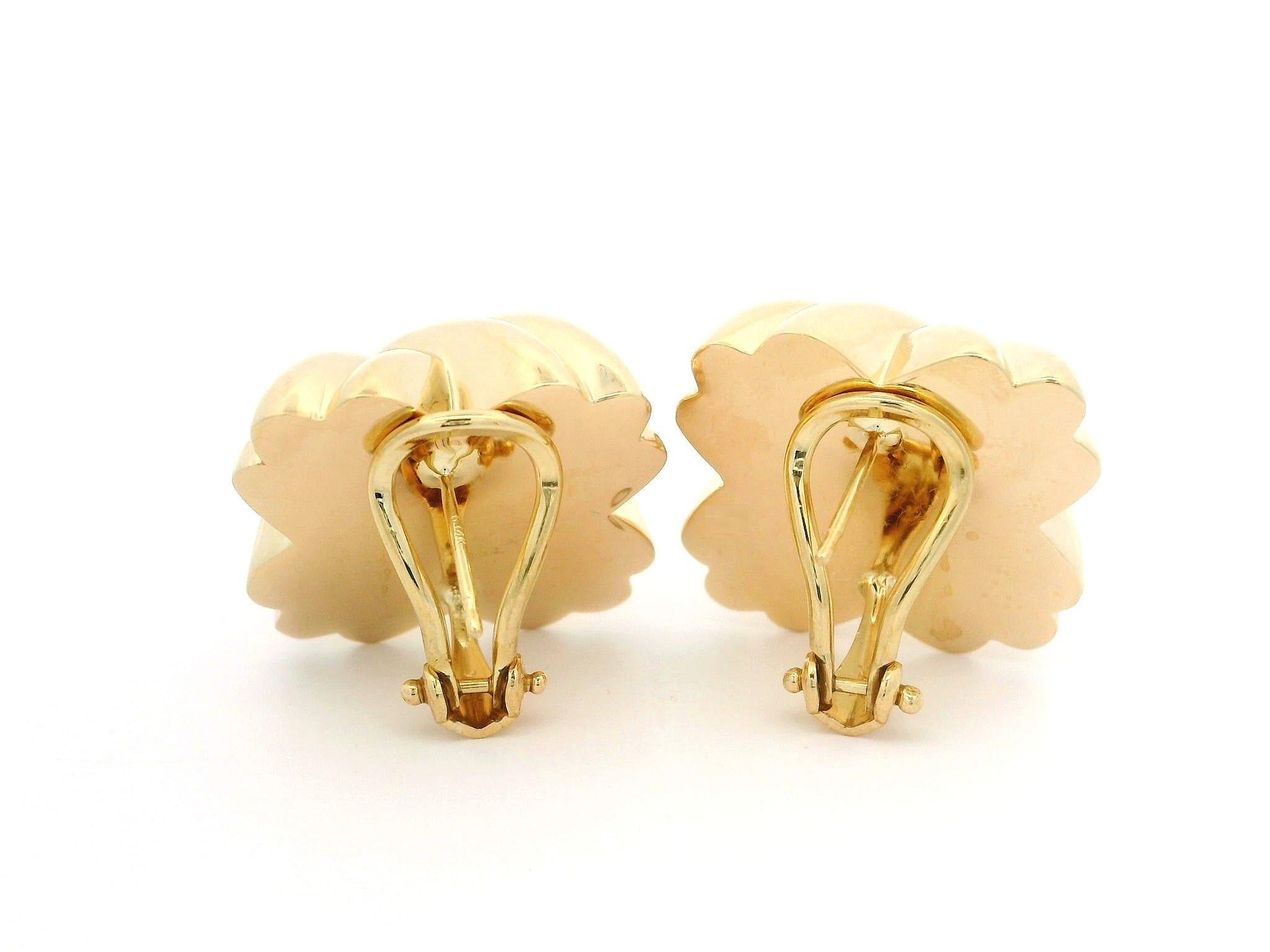 Boucles d'oreilles boutons en or jaune massif 14 carats, finition polie et bouffante en forme de X Pour femmes en vente