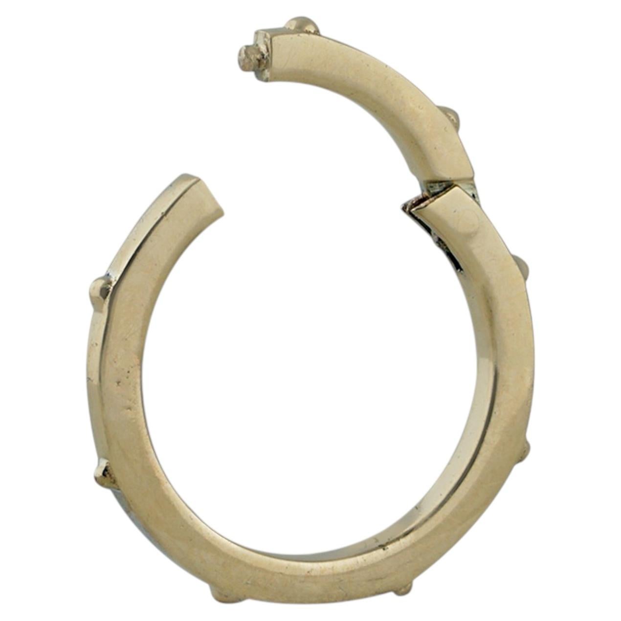 Fermoir rond ouvrable en or jaune massif 14 carats, composant pour bijoux de haute joaillerie
