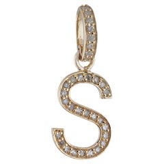 Minimalist Diamond Pave S Initial Everyday Pendant Fine Jewelry Gifts