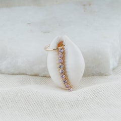 Solid 14k Yellow Gold Shell Charm Pendant Natural Sapphire Fine Jewelry
