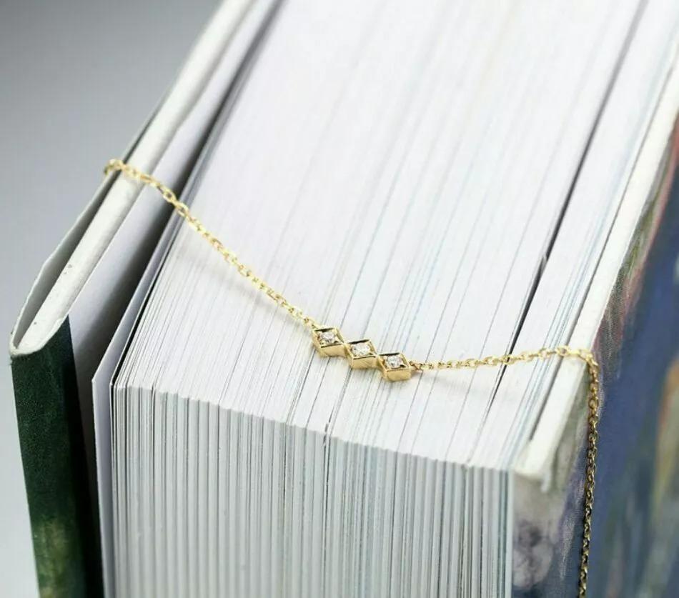 Solid 14k Yellow Gold Three Stone Diamond Necklace Wedding Unique Charm Necklace
Light weight can be worn everyday

Additional information:
Condition: New without tags: A brand-new, unused, and unworn item (including handmade items) that is not in