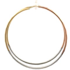 Solid 14k Yellow Rose & White Gold 58mm Large Faceted Tube Hoop Earrings