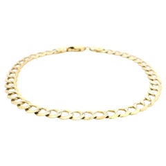 Solide 14k Gelb & Weißgold Diamantschliff Classic Cuban Curb Link Kette Armband