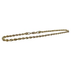 Bracciale a corda in oro giallo massiccio 14kt 2,4 mm 7,5 pollici