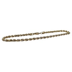 Solid 14kt Yellow Gold Rope Bracelet 3mm 8"
