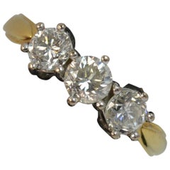 Solid 18 Carat Gold and 1.00 Carat Diamond Trilogy Engagement Stack Ring