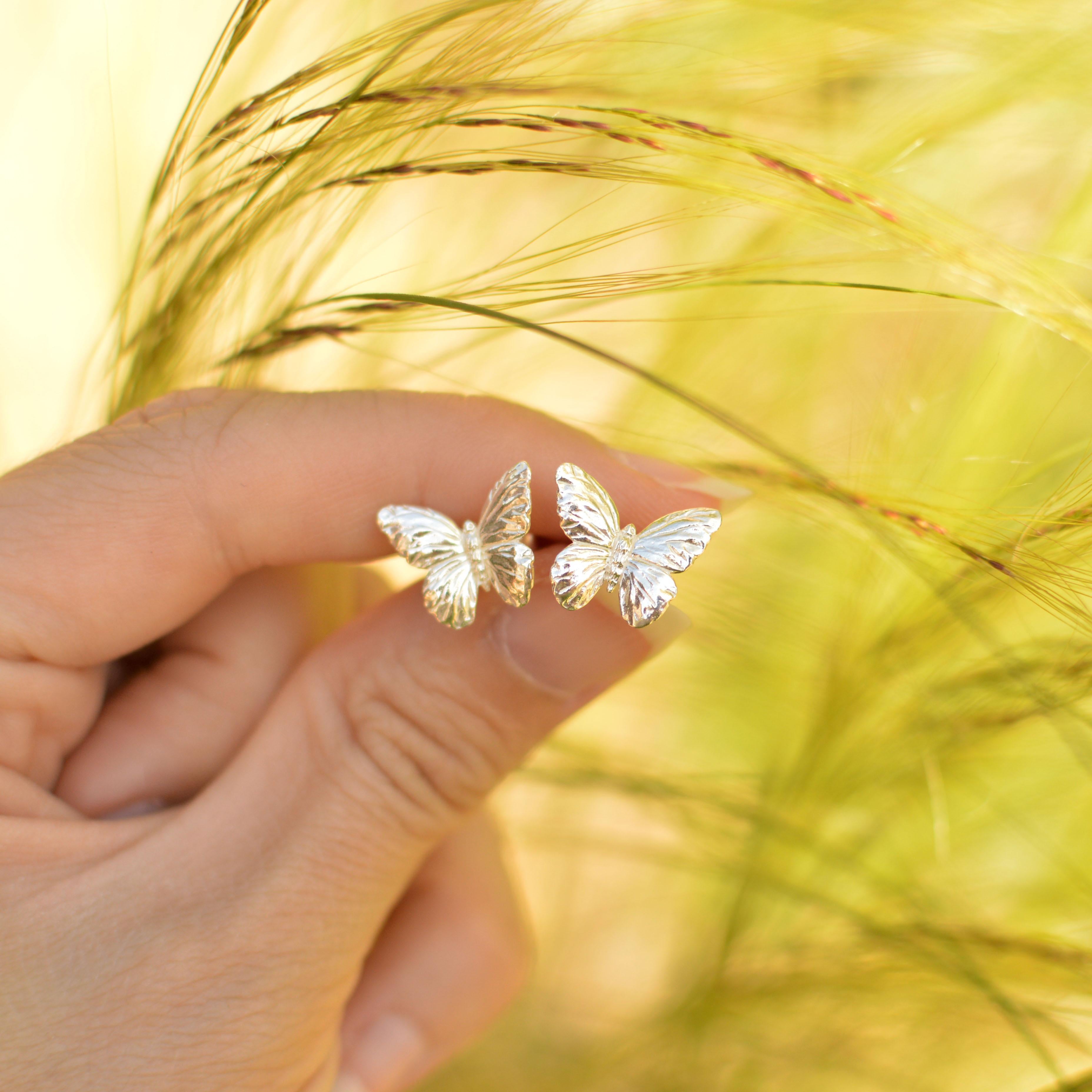 real gold butterfly earrings