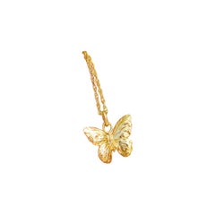 Solid 18 Carat Gold Butterfly Pendant By Lucy Stopes-Roe