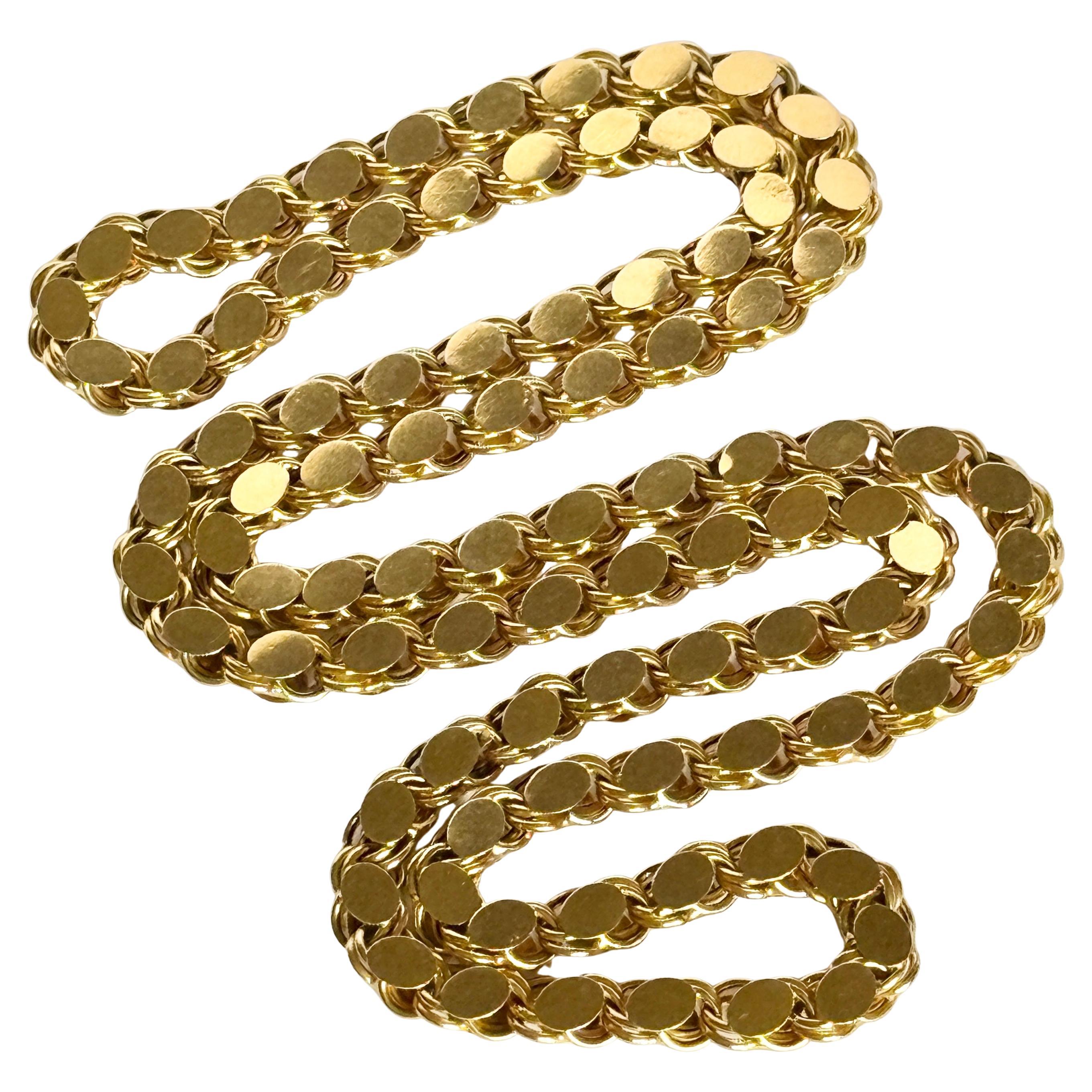 Collar de cadena decorativa de oro macizo de 18 quilates