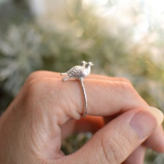 Solid 18 Carat Gold Dove Ring by Lucy Stopes-Roe