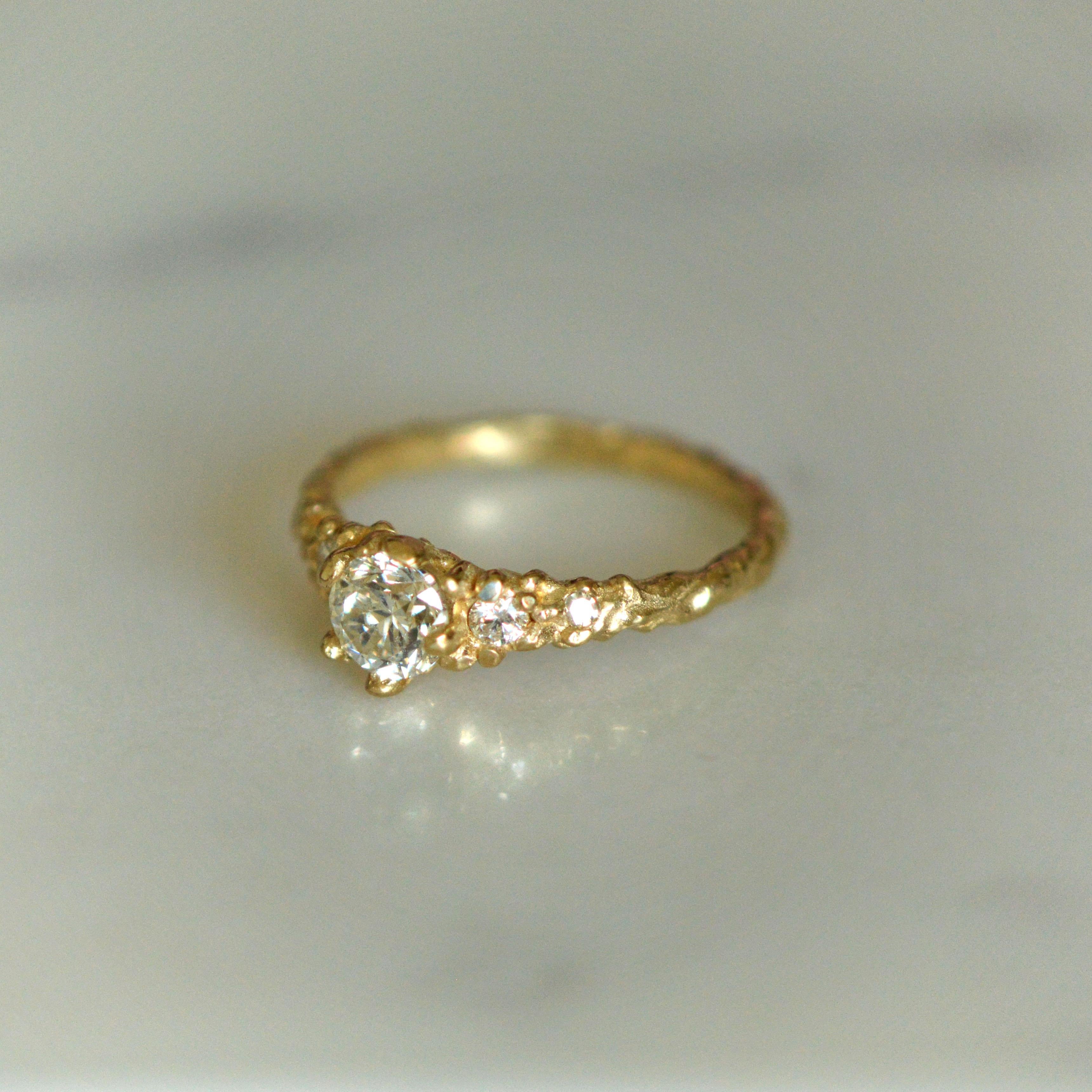 Solid 18 Carat Gold Earth Diamond Ring by Lucy Stopes-Roe For Sale 4