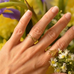 Solid 18 Carat Gold Laurel Ring by Lucy Stopes-Roe