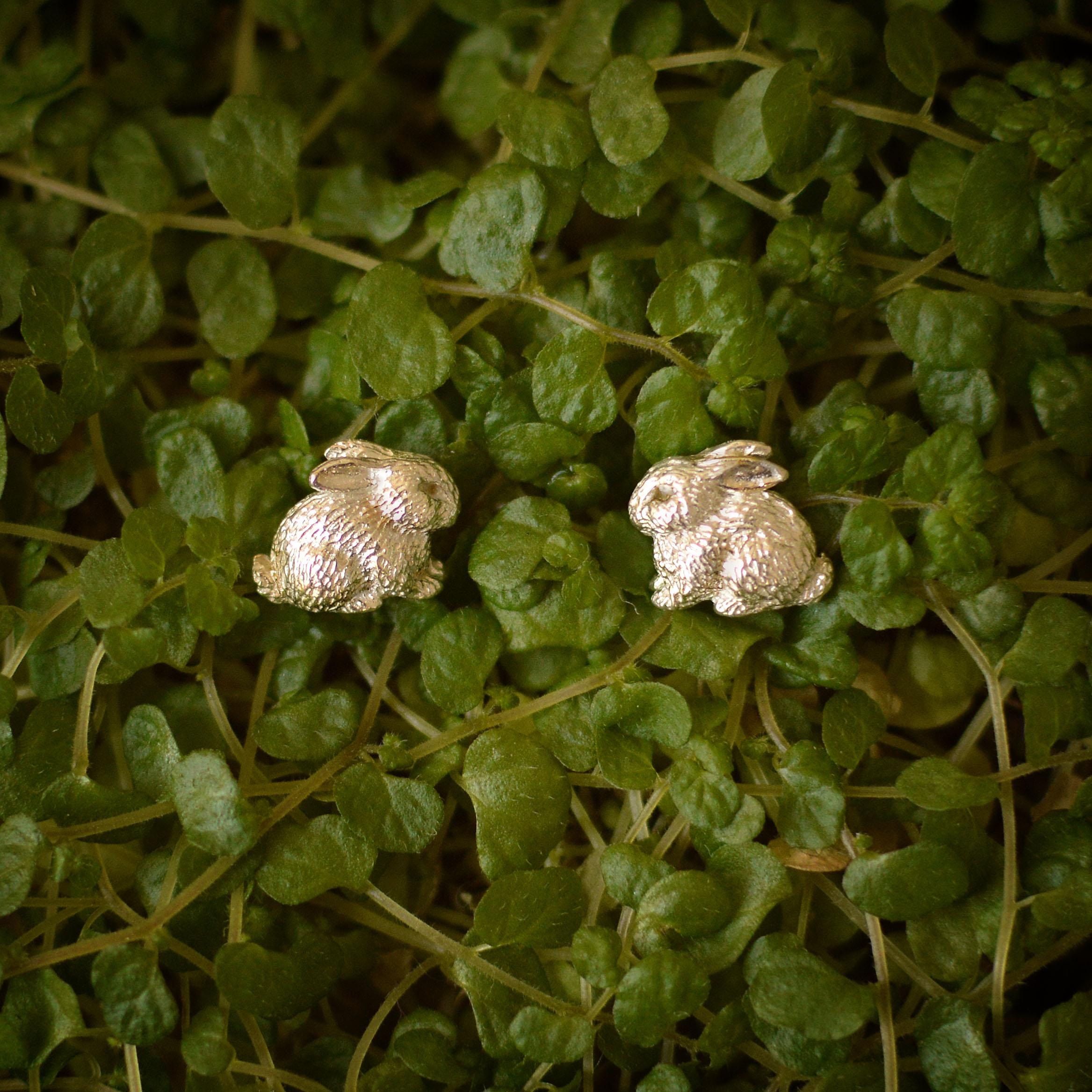 rabbit earrings gold